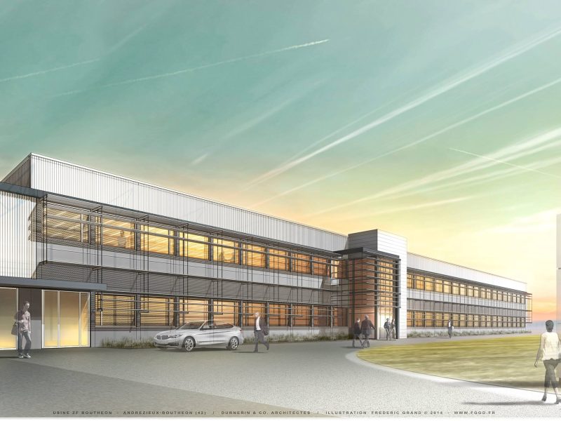 Illustration du projet de rénovation de l’usine ZF à Andrézieux-Bouthéon, Loire (42)